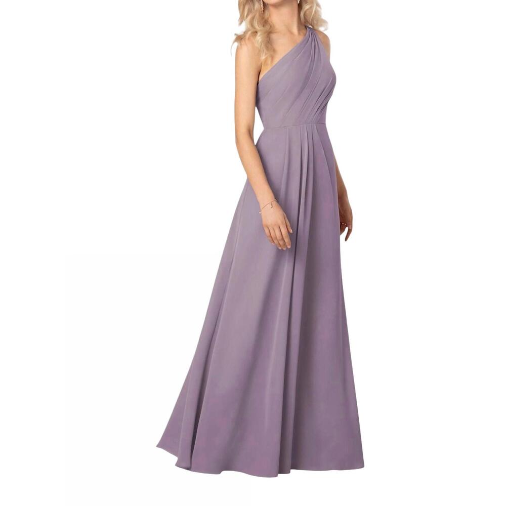 NEW SORELLA VITA simple one-shoulder bridesmaid dress with ruching in dusty lave